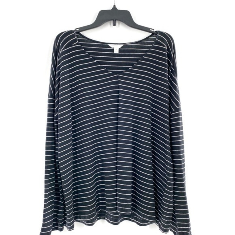 Charter Club black stripe Pajama top -XXL